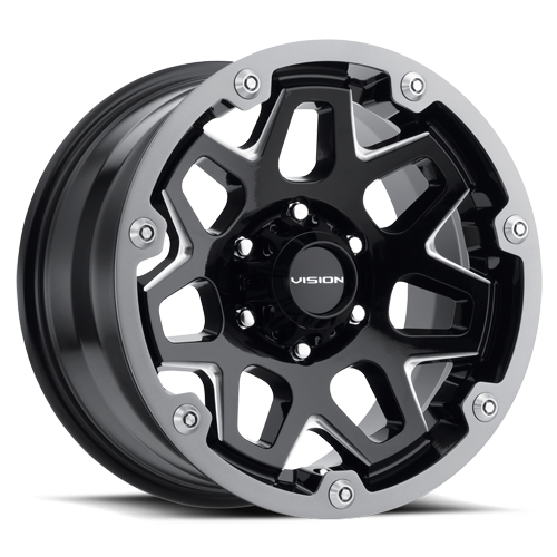 Vision Wheel 416 Gloss Black Milled Spoke 18x9 +12 5x114.3mm 83mm - Wheelwiz