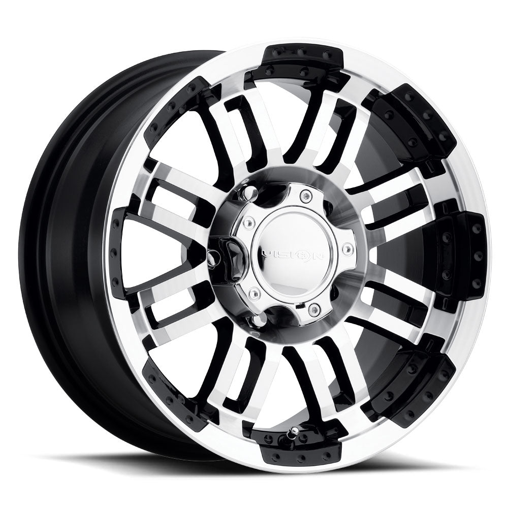 Vision Wheel 375 Gloss Black Machined Face 16x6 0 6x139.7mm 108mm - Wheelwiz