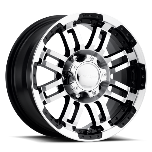 Vision Wheel 375 Gloss Black Machined Face 16x6 0 6x139.7mm 108mm - Wheelwiz