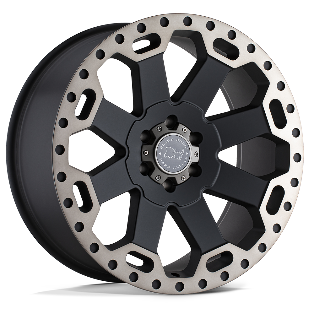 Black Rhino WARLORD Matte Black W/ Machined Dark Tint 22x10 -23 8x165.1mm 122.4mm - WheelWiz