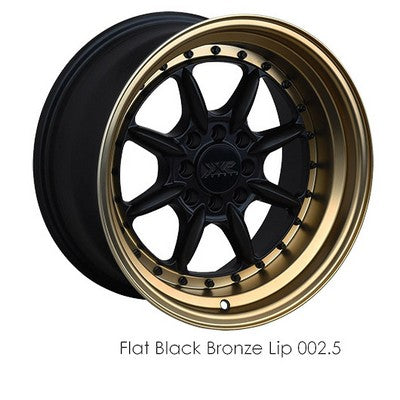 XXR Wheels XXR 002.5 Flat Black / Bronze Lip 16x8 0 4x100|4x114.3mm 73.1mm - Wheelwiz