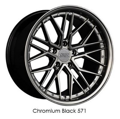 XXR Wheels XXR 571 Chromium Black 18x8.5 +35 5x112mm 73.1mm - Wheelwiz