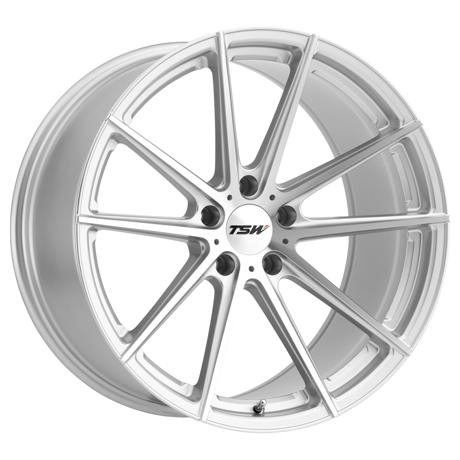 TSW BATHURST SILVER W/ MIRROR CUT FACE 18x9.5 +39 5x120mm 76.1mm - WheelWiz