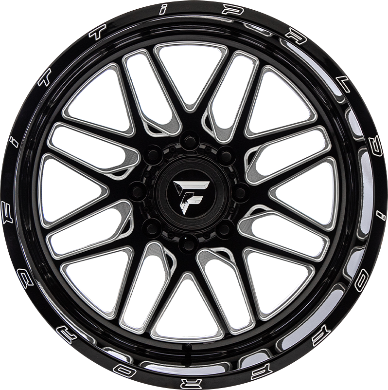 Fittipaldi FTF18 Gloss Black Milled 22x12 -51 6x139.7mm 106.2mm - WheelWiz