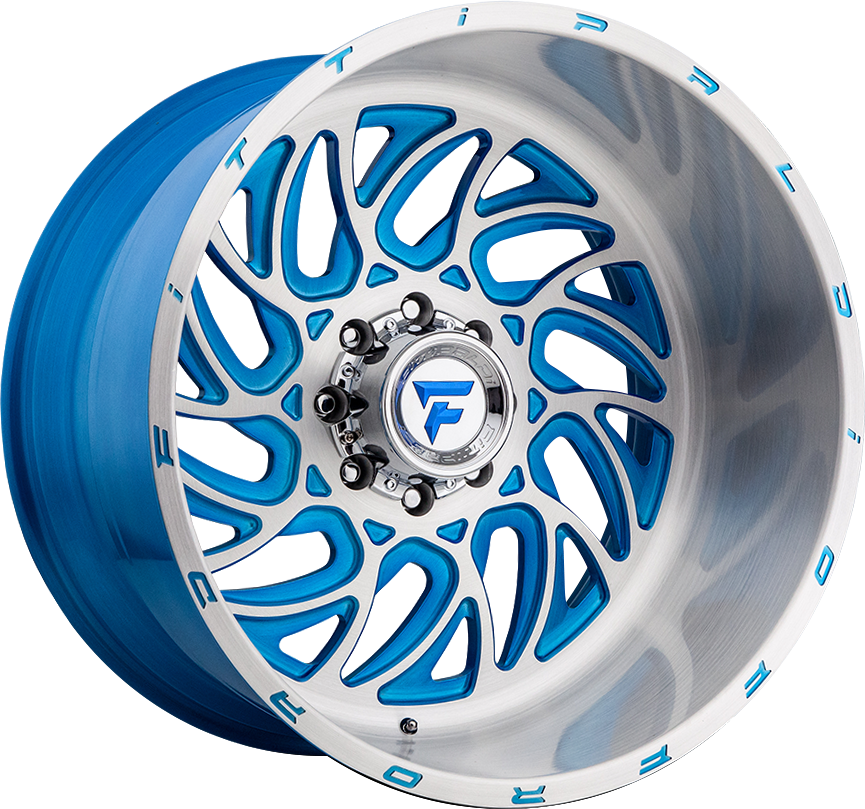 Fittipaldi FTF09 Brushed w/ Blue Accents 24x12 -51 6x139.7mm 78.1mm - WheelWiz