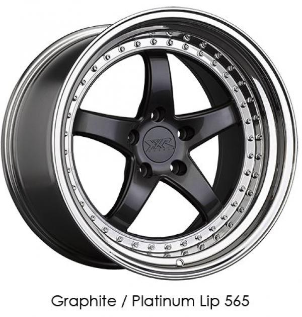 XXR Wheels 565 Graphite / Platinum Lip 18x9.5 +38 5x120mm 73.1mm - WheelWiz
