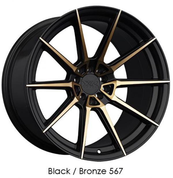 XXR Wheels 567 Bronze &amp; Black 18x10.5 +20 5x100,5x114.3mm 73.1mm - WheelWiz