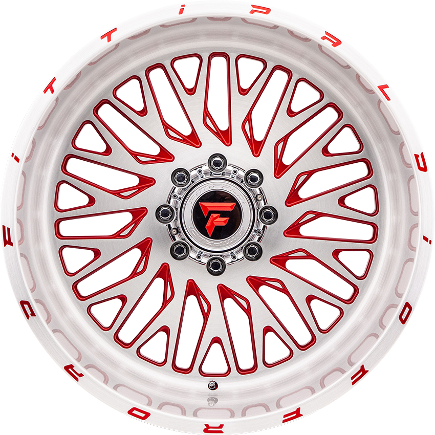 Fittipaldi FTF07 Brushed w/ Red Accents 22x14 -76 8x165mm 125.2mm - WheelWiz