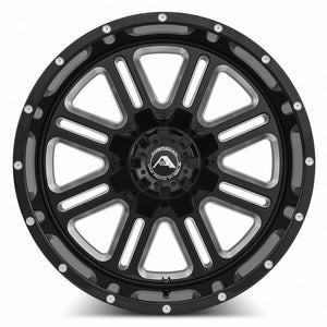 American Off-Road A106 Black Milled Spoke 20x10 -24 8x165.1mm 125.2mm - WheelWiz