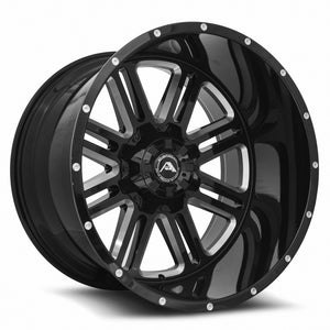 American Off-Road A106 Black Milled Spoke 22x14 -76 6x135|6x139.7mm 106.1mm - WheelWiz