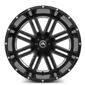 American Off-Road A106 Black Milled Spoke 22x14 -76 6x135|6x139.7mm 106.1mm - WheelWiz