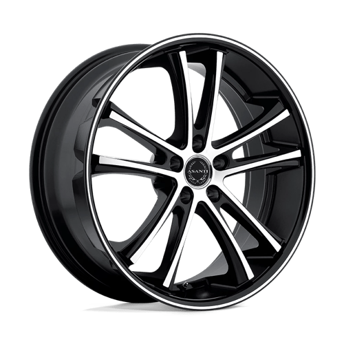Asanti Black ABL-1 PEGASI Machined Face Black Lip 22x10 0 Custom 74.1mm - WheelWiz