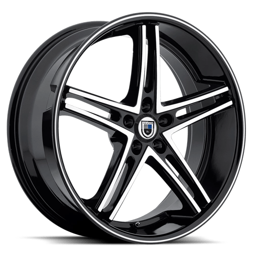 Asanti Black ABL-7 Machine Face With Black Lip 22x10 0 Custom 74.1mm - WheelWiz