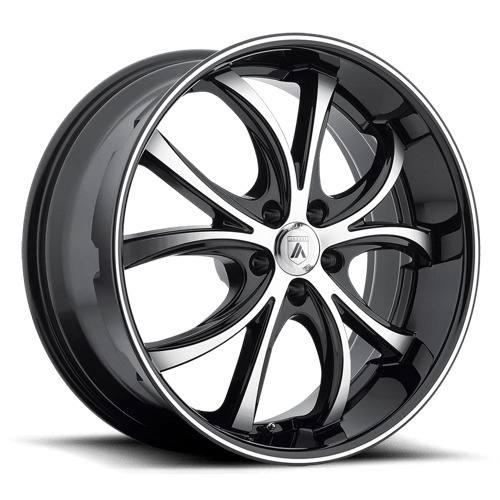 Asanti Black ABL-8 ELEKTRA Machined Face Black Lip 22x9 0 Custom 74.1mm - WheelWiz