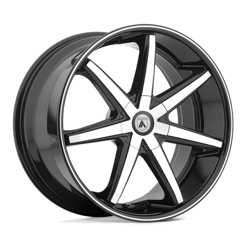 Asanti Black ABL-9 Machined Face With Black Lip 22x10 0 Custom 74.1mm - WheelWiz