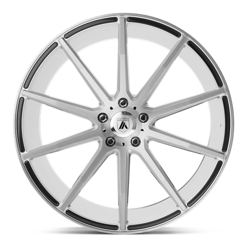 Asanti Black ABL-20 ARIES Brushed Silver 22x10.5 +35 Custom 72.6mm - WheelWiz