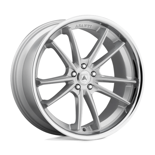 Asanti Black ABL-23 SIGMA Brushed Silver Chrome Lip 20x10.5 +38 Custom 72.6mm - WheelWiz