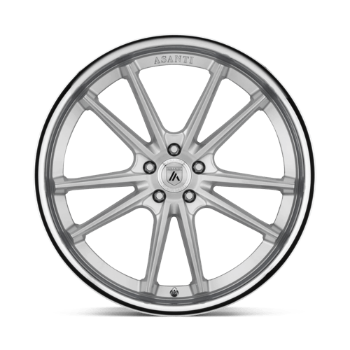 Asanti Black ABL-23 SIGMA Brushed Silver Chrome Lip 22x10.5 +25 Custom 72.6mm - WheelWiz