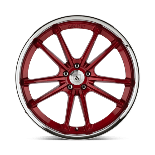 Asanti Black ABL-23 SIGMA Candy Red With Chrome Lip 22x9 +32 Custom 72.6mm - WheelWiz