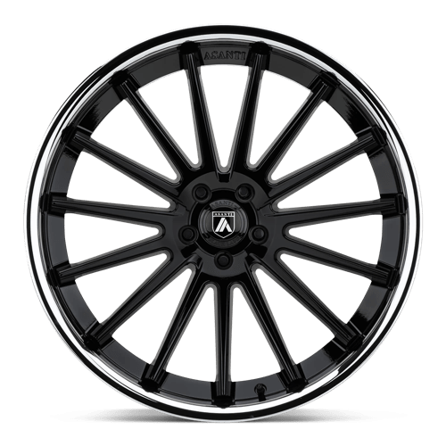 Asanti Black ABL-24 BETA Gloss Black Chrome Lip 22x10.5 +25 Custom 72.6mm - WheelWiz