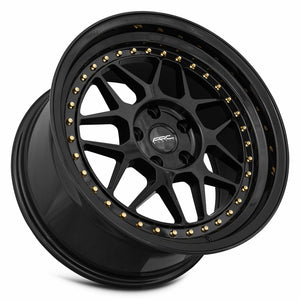 ARC AR9 All Black Gold Rivet 18x9.5 +22 5x108mm 73.1mm - WheelWiz