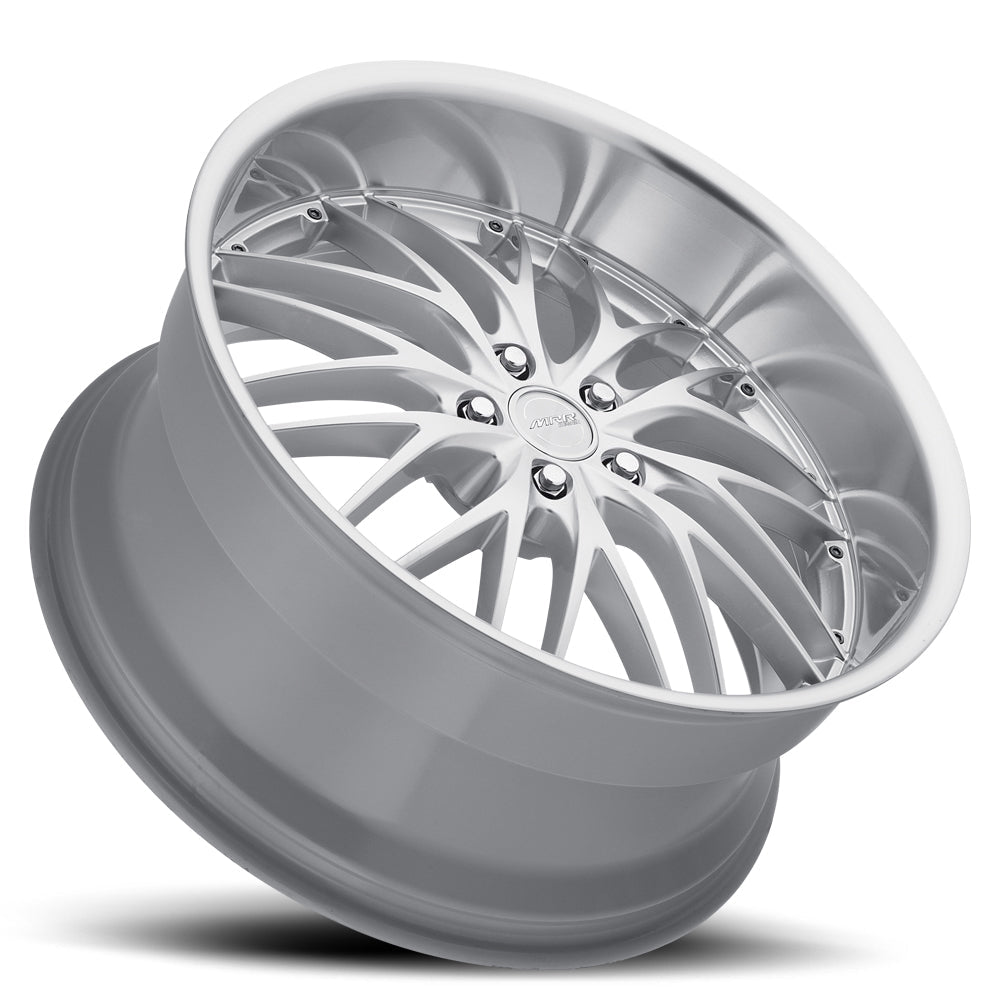 MRR GT1 Hyper Silver Machine Lip 22x10.5 +25 5x112mm 66.6mm - WheelWiz