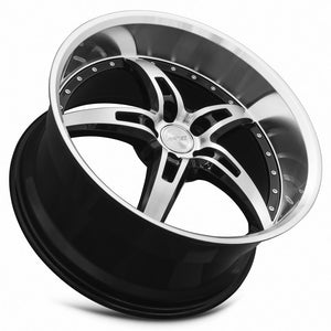 MRR GT5 Black Machine Face Lip 20x10 +20 5x114.3mm 73.1mm - WheelWiz