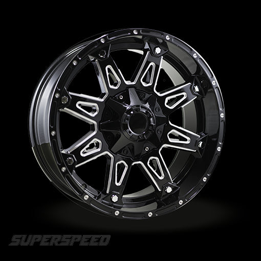 OEPlus OR05 Black Milling 20x10 -12 5x127|5x139.7mm 78.1mm - WheelWiz