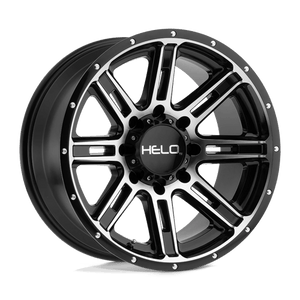 Helo HE900 Gloss Black Machined 20x9 +18 6x114.3mm 72.6mm - WheelWiz