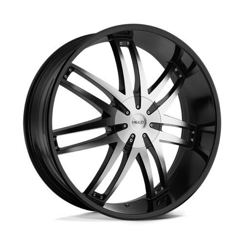 Helo HE868 Gloss Black With Machined Face 24x9.5 +35 Custom 72.6mm - WheelWiz