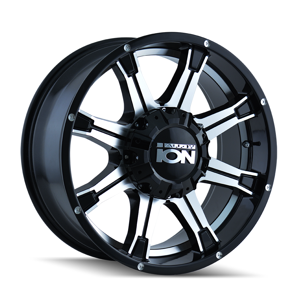 ION 196 Black/machined face/machined undercut 18x9 +18 8x180mm 124.1mm - WheelWiz