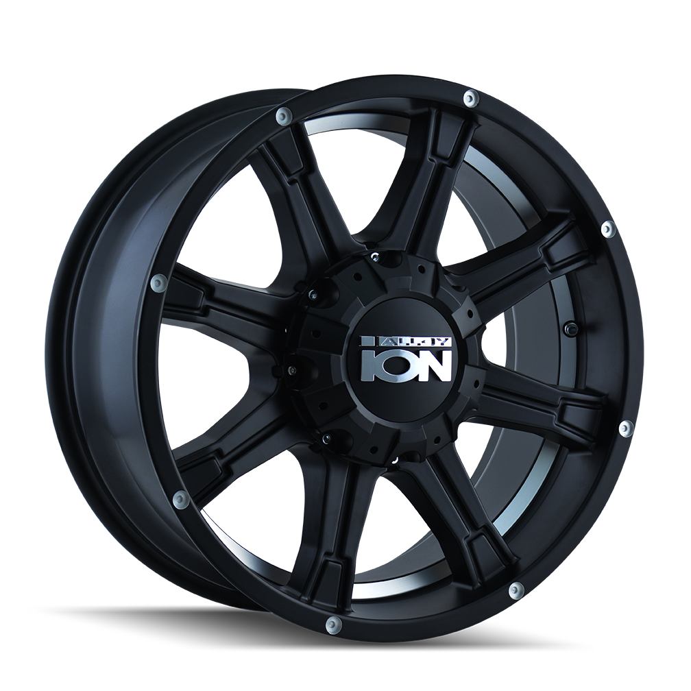 ION 196 Matte black/machined undercut 18x9 +18 8x180mm 124.1mm - WheelWiz