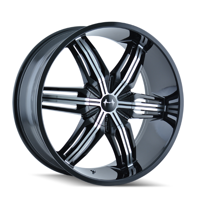 Mazzi RUSH Black/machined face 24x9.5 +18 5x115|5x127mm 78.3mm - WheelWiz