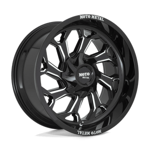 Moto Metal MO999 Gloss Black Milled 20x10 -18 Custom 78.1mm - WheelWiz