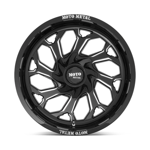 Moto Metal MO999 Gloss Black Milled 20x10 -18 Custom 78.1mm - WheelWiz