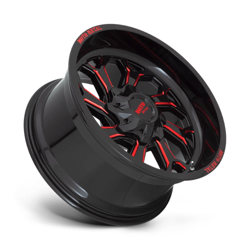 Moto Metal MO999 Gloss Black Milled With Red Tint 22x12 -44 Custom 78.1mm - WheelWiz