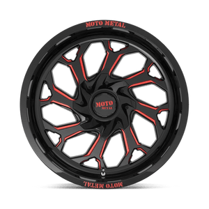 Moto Metal MO999 Gloss Black Milled With Red Tint 20x10 -18 Custom 78.1mm - WheelWiz