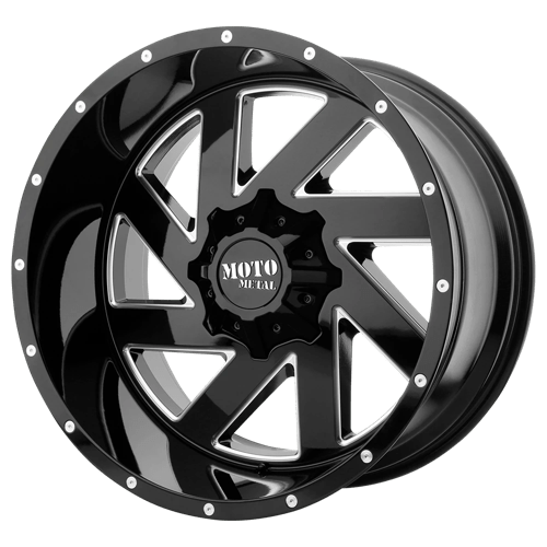 Moto Metal MO988 MELEE Gloss Black Milled 22x12 -44 Custom 78.1mm - WheelWiz
