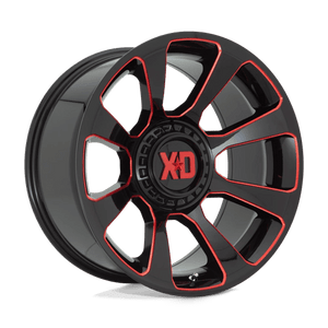 XD Series XD854 REACTOR Gloss Black Milled With Red Tint 20x9 00 Custom 78.1mm - WheelWiz