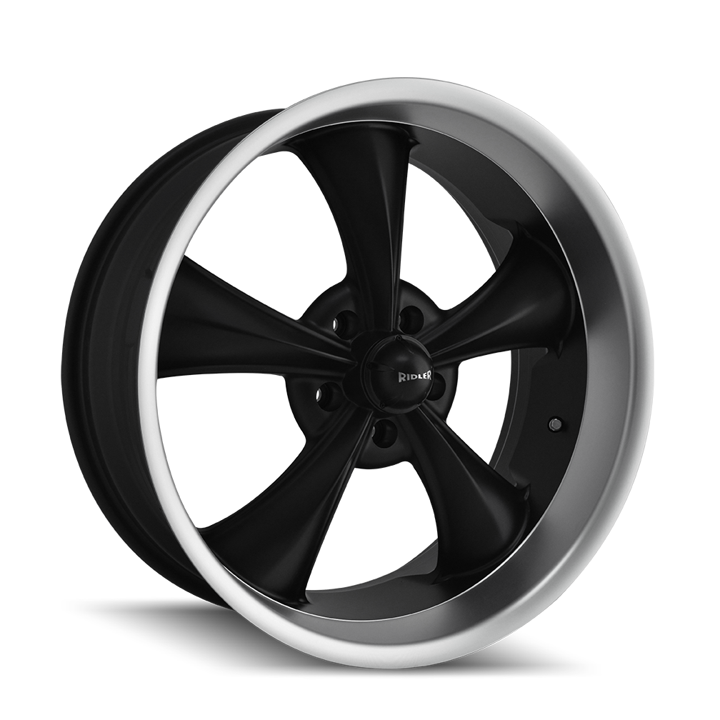 Ridler 695 Matte black/machined ring 20x10 +38 5x120mm 72.62mm - WheelWiz