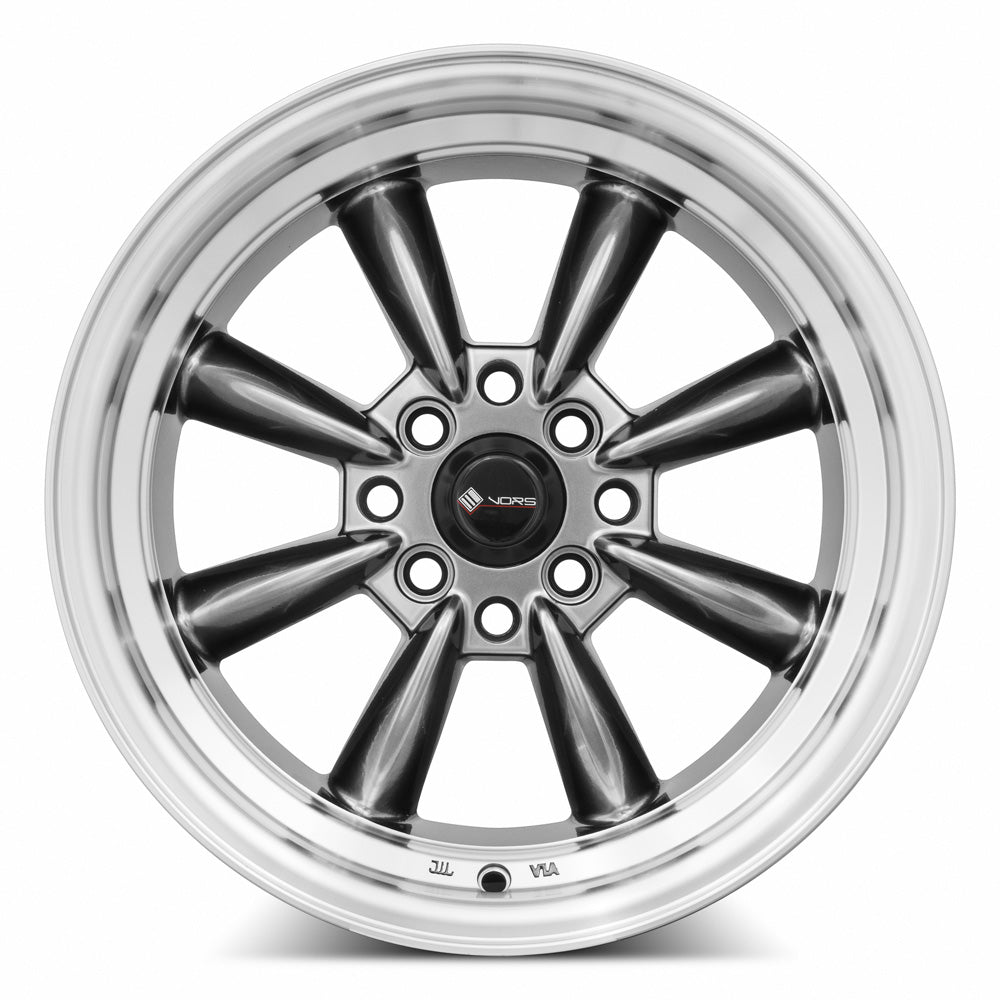 Vors TR9 Hyper Black Machine Lip 15x8 +20 4x100|4x114.3mm 73.1mm - WheelWiz