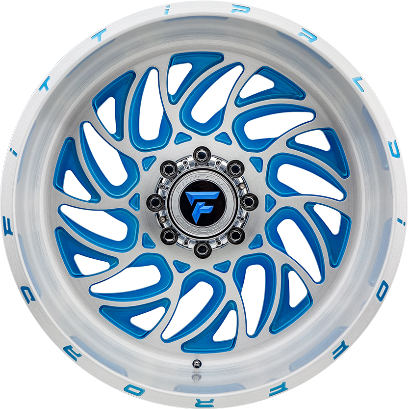 Fittipaldi FTF09 Brushed w/ Blue Accents 22x12 -51 5x127mm 71.5mm - WheelWiz