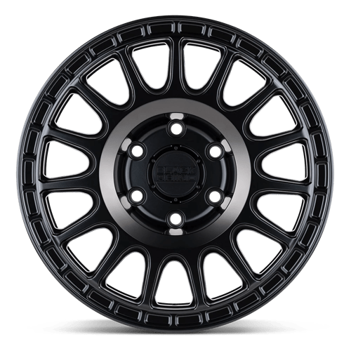 Black Rhino SANDSTORM Semi Gloss Black W/ Machined Dark Tint Ring 15x7 +15 5x114.3mm 76.1mm - WheelWiz