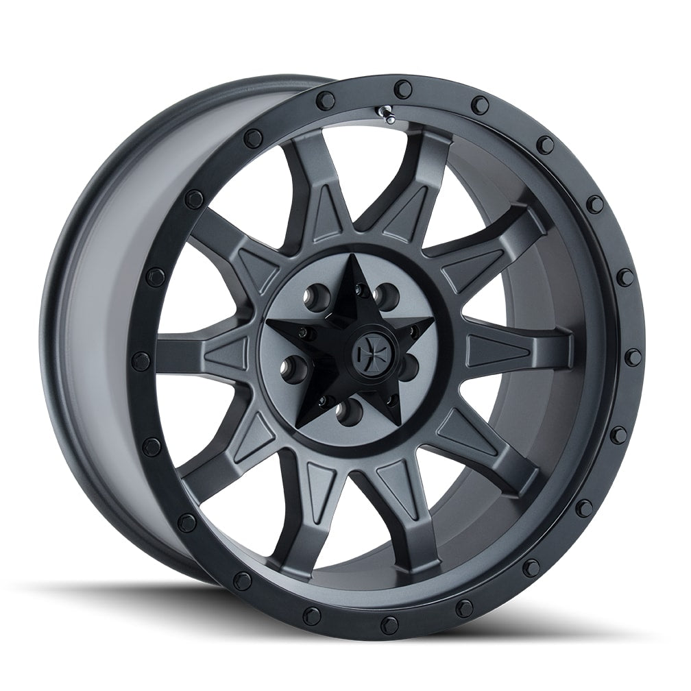 Dirty Life ROADKILL Matte Gunmetal/black Beadlock 20x10 5x127mm 83.8mm - WheelWiz