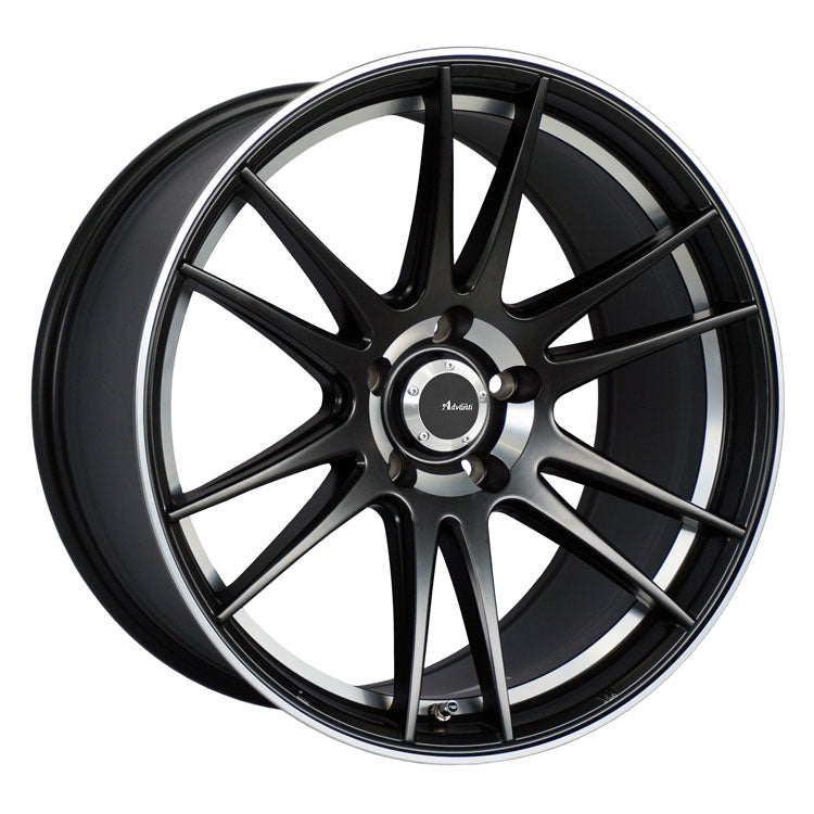Advanti Optimo Matte Black Machine Lip, Undercut, Pcd 18x8 +35 5x115mm 73.1mm - WheelWiz