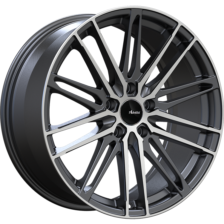 Advanti Diviso Matte Black Machine Face 19x8.5 +45 5x108mm 73.1mm - WheelWiz