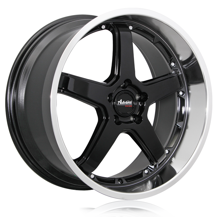 Advanti Traktion Gloss Black W/ Machine Lip 20x8.5 +40 5x114.3mm 73.1mm - WheelWiz