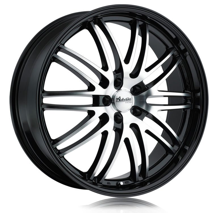Advanti Prodigo Black/Machine Spoke 18x8 +40 5x108mm 73.1mm - WheelWiz