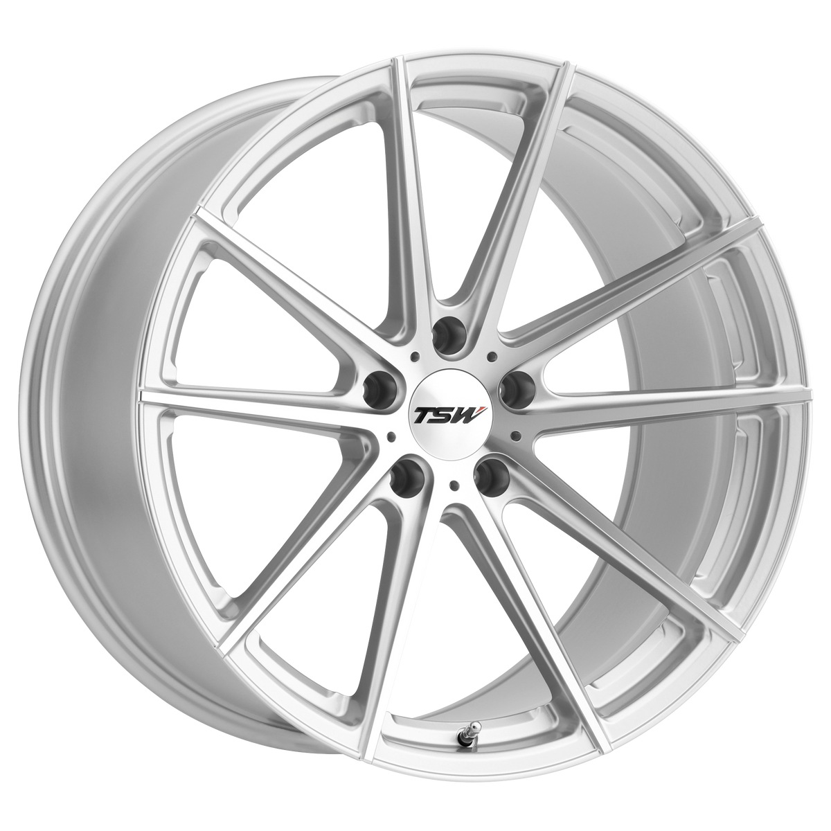 TSW BATHURST SILVER W/ MIRROR CUT FACE 18x9.5 +39 5x120mm 76.1mm - WheelWiz