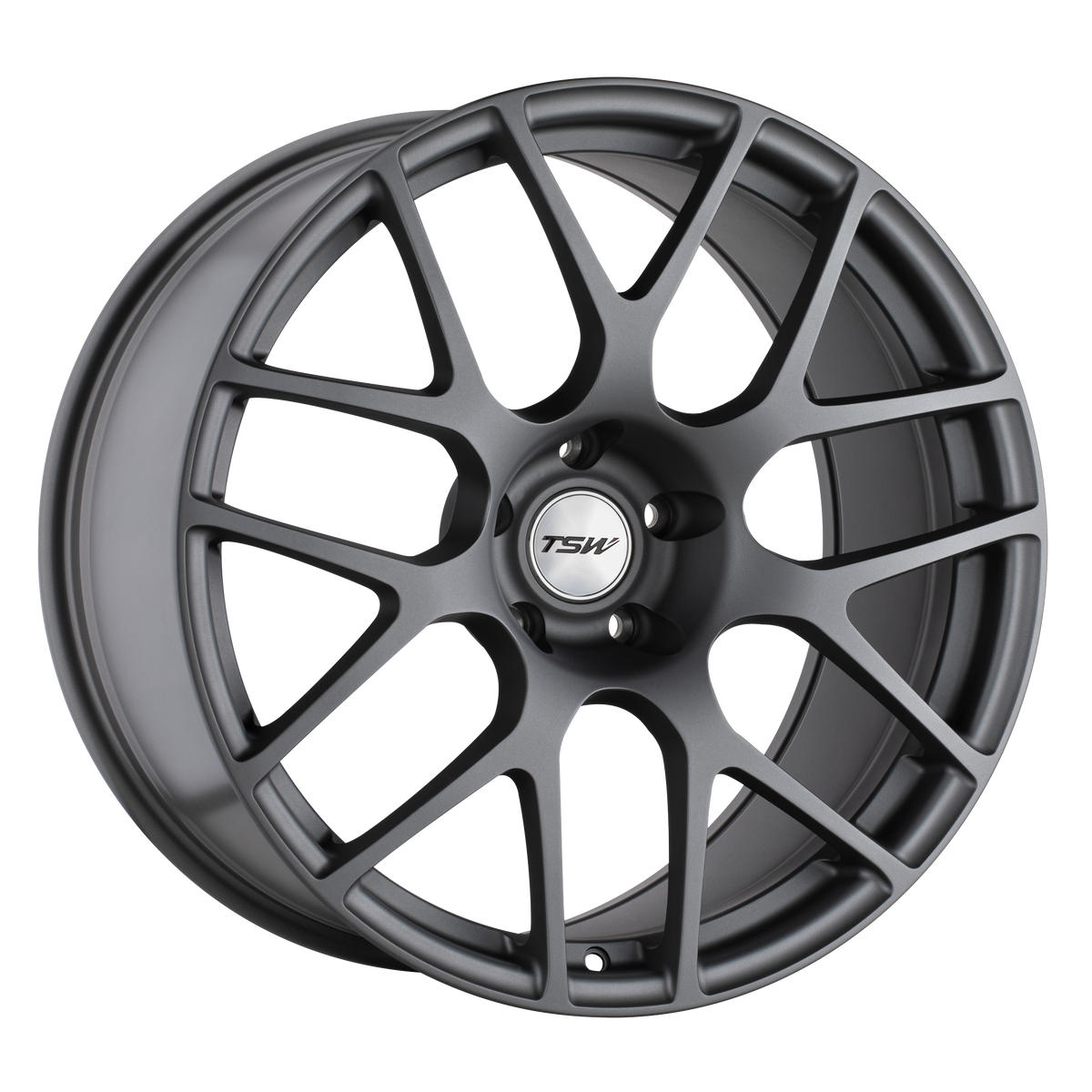 TSW NURBURGRING MATTE GUNMETAL 18x8 +35 5x120mm 76.1mm - WheelWiz
